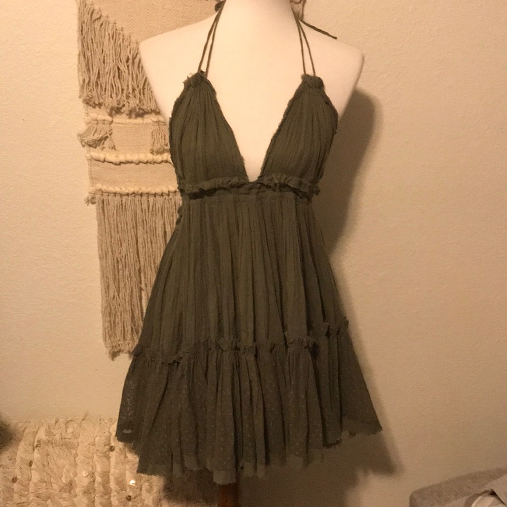 Free People Boho Olive Dress Small